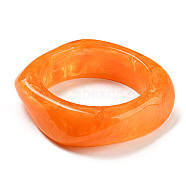 Acrylic Bangle for Women, Irregular Square, Dark Orange, Inner Diameter: 2-3/8 inch(6.15cm)(BJEW-M299-01B)