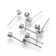 304 Stainless Steel Post Stud Earring Settings, for Pointed Back Xilion Rivoli Rhinestone, Stainless Steel Color, Fit For: 2.5mm Rhinestone, 13x3.5mm, pin: 0.7mm(STAS-E446-04A-P)