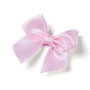 Polyester Brooch Findings, with Iron Findings, Bowknot, Pink, 40x45mm(JEWB-I011-02)