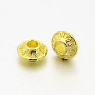 Tibetan Style Alloy Spacer Beads, Bicone, Golden, Lead Free & Cadmium Free, 6.5x3.5mm, Hole: 2mm(K091T011)