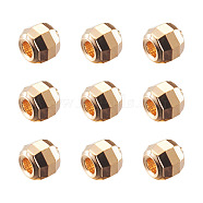 Brass Spacer Beads, Faceted Round, Nickel Free, Real 18K Gold Plated, 3x2.5mm, Hole: 1mm(X-KK-Q735-290G)