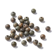 Natural Sandalwood Beads, Round, Olive, 6mm, Hole: 1.2mm, about 580pcs/100g(WOOD-F008-02E)