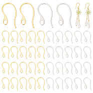 100Pcs 2 Colors 304 Stainless Steel Earring Hooks, Ear Wire, with Loops, Golden & Stainless Steel Color, 22x12x1mm, Hole: 3.5x2mm, Pin: 0.8x1mm, 50Pcs/color(STAS-UN0049-49)