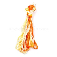 Real Silk Embroidery Threads, Friendship Bracelets String, 8 Colors, Gradient color, Dark Orange, 1mm, 20m/bundle, 8 bundles/set(OCOR-D012-01W)