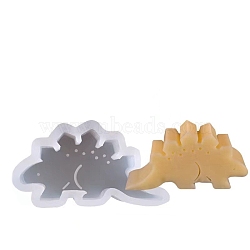Stegosaurus Food Grade Silicone Molds, 3D Animal Resin Molds,  Fondant Molds, for DIY Cake Decoration, Chocolate, Candy, Light Grey, 58.5x107x36.5mm(DIY-F101-02)