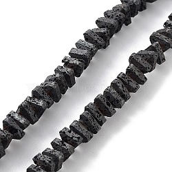 Natural Lava Rock Beads Strands, Frosted, Triangle, 4.5x5x3mm, Hole: 1mm, about 148pcs/strand, 15.75''(40cm)(G-H303-C23)