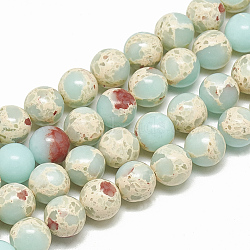 Synthetic Imperial Jasper Beads Strands, Round, Pale Turquoise, 4mm, Hole: 0.5mm, about 93~97pcs/strand, 14.76~15.35 inch(37.5~39cm)(G-S300-41A-4mm)