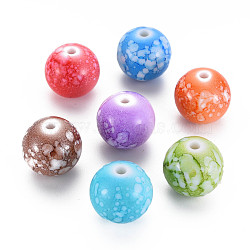 Baking Paint Opaque Acrylic Beads, Round, Mixed Color, 19x1.5mm, Hole: 3mm, about 80pcs/500g(MACR-S308-06D)