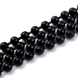 Handmade Brass Ball Chains, Soldered, Black, 3mm(X-KK-J276-16B-P01)