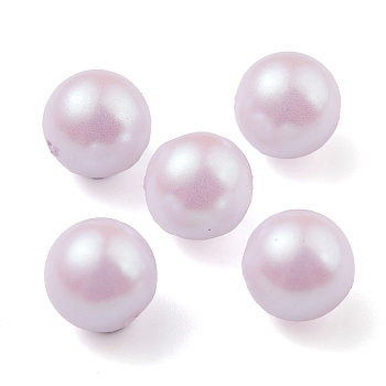 POM Plastic Beads, Imitation Pearl, Center Drilled, Round, Lavender, 7.5~8mm, Hole: 1.2mm