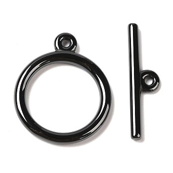 Bioceramics Zirconia Ceramic Toggle Clasps, No Fading and Hypoallergenic, Nickle Free, Ring, Black, Ring: 28.5x23.5x3mm, Bar: 29.5x7.5x3mm, Hole: 1.6mm