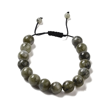 12.5mm Round Natural Labradorite Braided Bead Bracelets for Women Men, Inner Diameter: 2~3-1/8 inch(4.95~8.05cm)