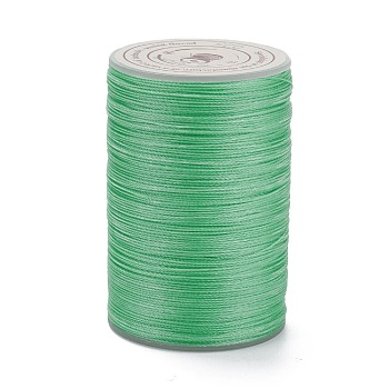 Round Waxed Polyester Thread String, Micro Macrame Cord, Twisted Cord, for Leather Sewing Stitching, Medium Sea Green, 0.3~0.4mm, about 174.98 Yards(160m)/Roll