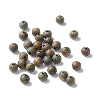Natural Sandalwood Beads, Round, Olive, 6mm, Hole: 1.2mm, about 580pcs/100g