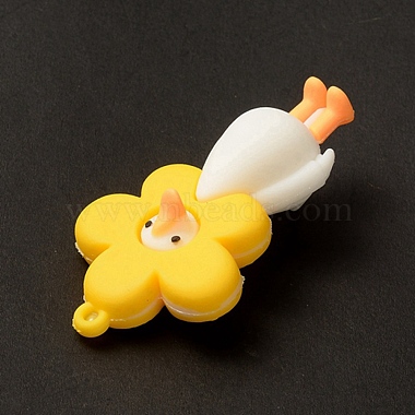 Opaque Resin Cute Duck Big Pendants(RESI-D065-B05)-3