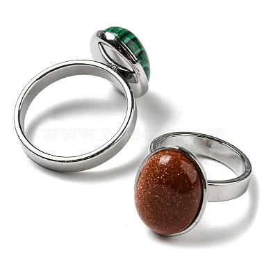 кольцо на палец из натурального драгоценного камня(RJEW-C042-01)-2