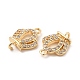 Rack Plating Brass Micro Pave Clear Cubic Zirconia Connector Charms(KK-E081-05G)-3