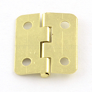Wooden Box Accessories Metal Hinge, 180 Degree Fixed, Golden, 19x16x2mm, Hole: 2mm(X-IFIN-R203-56G)