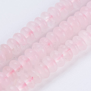 Natural Rose Quartz Beads Strands, Rondelle, 4.5~5x2~2.5mm, Hole: 0.8mm, about 166pcs/strand, 15.3 inch(38.5cm)(G-P354-13-4x2mm)