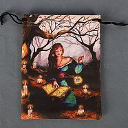 Velvet Jewelry Storage Drawstring Pouches, Rectangle Jewelry Bags, for Witchcraft Articles Storage, Human, 18x14cm(WICR-PW0007-03B)