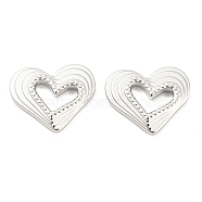 304 Stainless Steel Cabochons, Heart, Stainless Steel Color, 15x18x2.5mm(STAS-I202-26P)