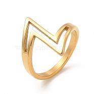 Ion Plating(IP) 304 Stainless Steel Hollow Letter Z Finger Rings, Lightning Wide Band Rings for Women Men, Real 18K Gold Plated, US Size 7 3/4(17.9mm), 2.5~19mm(RJEW-C049-21A-G)