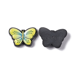 Opaque Resin Cabochons, Butterfly, Champagne Yellow, 16x23x5mm(RESI-C027-03F)
