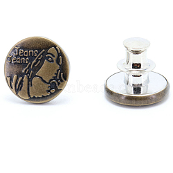 Alloy Button Pins for Jeans, Nautical Buttons, Garment Accessories, Round, Human, 17mm(PURS-PW0009-03J)