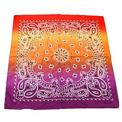 Rainbow Tone Square Cotton Headbands, Gradient Color Bandana Scarf, Neck Gaiter, UV Resistence Seamless Headwear, for Outdoor Workout Running, Purple, 550x550mm(RABO-PW0001-080E)
