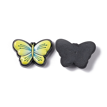Opaque Resin Cabochons, Butterfly, Champagne Yellow, 16x23x5mm