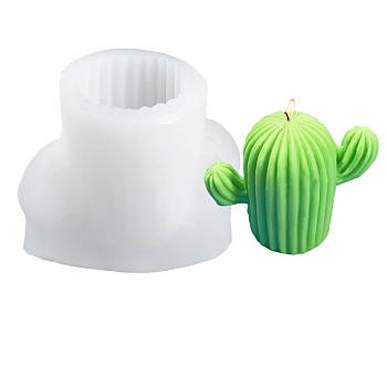DIY Woolen Cactus Candle Mold Silicone, For UV Resin, Epoxy Resin Jewelry Making, White, 7.4x4.3x5.6cm, Inner Diameter: 3.2x3.5cm