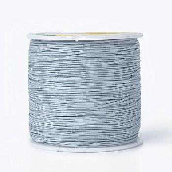 Round String Thread Polyester Fibre Cords, Light Steel Blue, 0.8mm, about 109.36 yards(100m)/roll