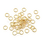 Brass Open Jump Rings, Saw Cut Round, Long-Lasting Plated, Nickel Free, Real 18K Gold Plated, 5.5x0.8mm, 20 Gauge, Inner Diameter: 3.5mm(KK-B147-03D-G)