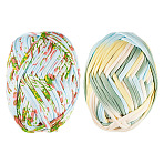 2 Skeins 2 Styles Super Soft Polyester Yarn, For Hand Knitting Thick Thread, Mixed Color, 20~23mm, 1 skein/style(OCOR-TA0003-70)
