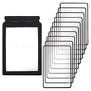AHADEMAKER 11Pcs 2 Style PVC Plasic Portable Magnifying Lenses, Wallet Magnifiers 3X Lense, for Reading, Fire Starter, Rectangle, Black & Clear, 180~306x120~197x0.8~1mm(AJEW-GA0004-95)