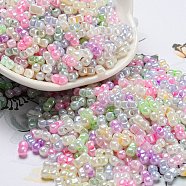 Glass Seed Beads, Opaque Colours Luster, Peanut, Colorful, 6x3x3mm, Hole: 1.2mm, about 6250pcs/pound(SEED-K009-02B-23)
