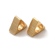 Brass Beads, Cadmium Free & Lead Free, Long-Lasting Plated, Triangle, Real 24K Gold Plated, 3x3x1mm, Hole: 1mm(KK-H442-52G)