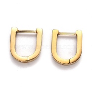 304 Stainless Steel Huggie Hoop Earrings, U Shape, Golden, 13x11x3mm, Pin: 1mm(STAS-J033-12A-G)
