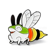 Bee Enamel Pin, Cartoon Alloy Brooch for Backpack Clothes, Electrophoresis Black, Colorful, 27x30x1.5mm(ENAM-B046-18)