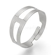 Adjustable 304 Stainless Steel Finger Ring Settings, Stainless Steel Color, 18mm(STAS-R094-18)