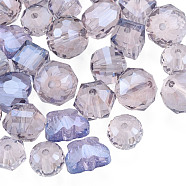 Transparent Glass Beads, Mixed Shapes, Lilac, 7~10x7~10x5~9.5mm, Hole: 1~1.5mm(EGLA-N002-49-A02)