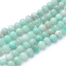 Natural Amazonite Beads Strands, Round, 10~10.5mm, Hole: 1.2mm, about 37~40pcs/strand, 14.9~15.1 inch(38~38.5cm)(G-T055-10mm-17)
