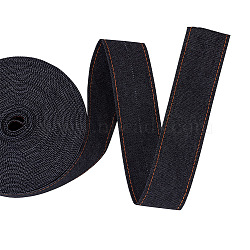 Stitch Denim Ribbon, Garment Accessories, for DIY Crafts Hairclip Accessories and Sewing Decoration, Black, 1-5/8 inch(40mm)(OCOR-TAC0009-07)