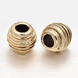 Alloy European Beads, Long-Lasting Plated, Large Hole Barrel Beads, Light Gold, 11x10.5mm, Hole: 5mm(PALLOY-J659-40G-3A)