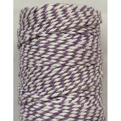 Macrame Cotton Cord, Twisted Cotton Rope, Dyed, for Crafts, Gift Wrapping, Medium Purple, 2mm, about 10.93 yards(10m)/roll(OCOR-L039-D17)