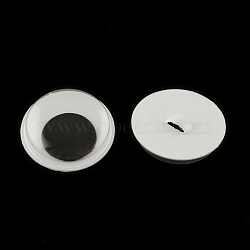 Black & White Plastic Wiggle Googly Eyes Buttons DIY Scrapbooking Crafts Toy Accessories, Black, 18x5.5mm, Hole: 1mm(X-KY-S002A-18mm)