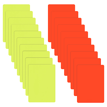 PVC Plastic Blank Penalty Cards, Yellow & Red Referee Cards for Football Match, Rectangle, Mixed Color, 110x80x0.5mm, 2 colors, 1pc/color, 2pcs/set