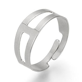 Adjustable 304 Stainless Steel Finger Ring Settings, Stainless Steel Color, 18mm