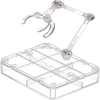 Plastic Model Toy Assembled Holder, with Iron Screws & Nuts, Clear, 7.3x9.3x2.1cm