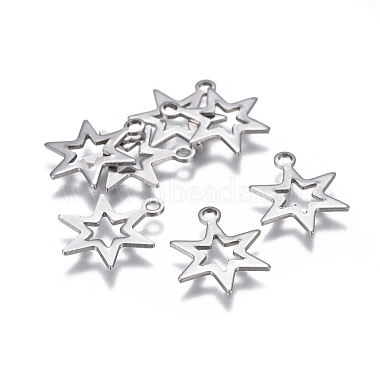 Stainless Steel Color Hexagon Stainless Steel Charms